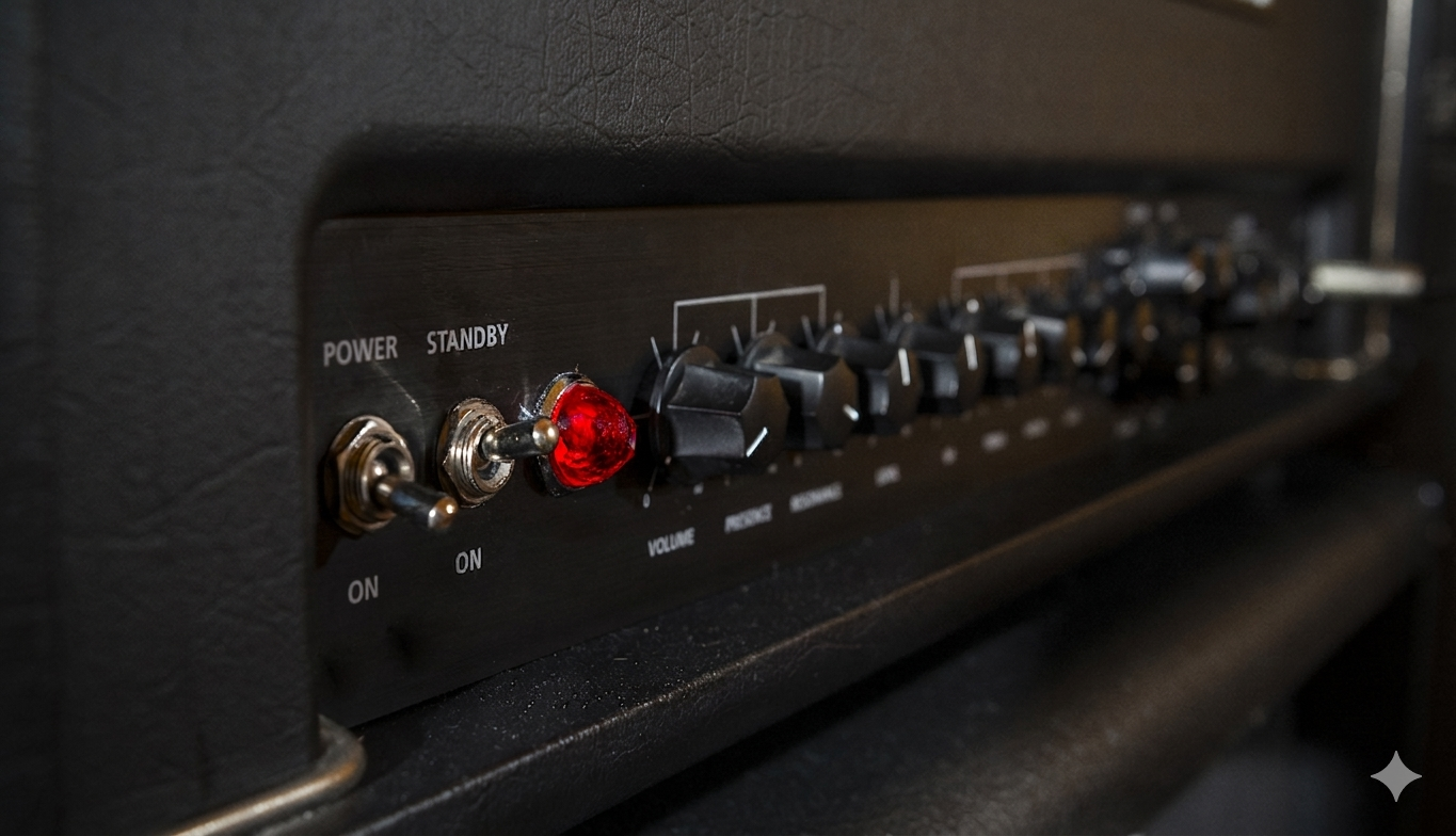 Röhren-Verstärker mit rotem Standby-Licht